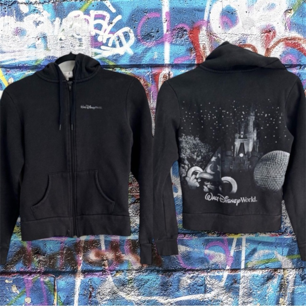 Vintage Y2K Walt Disney World Parks Full Zip Hoodie Hooded Sweatshirt So…
